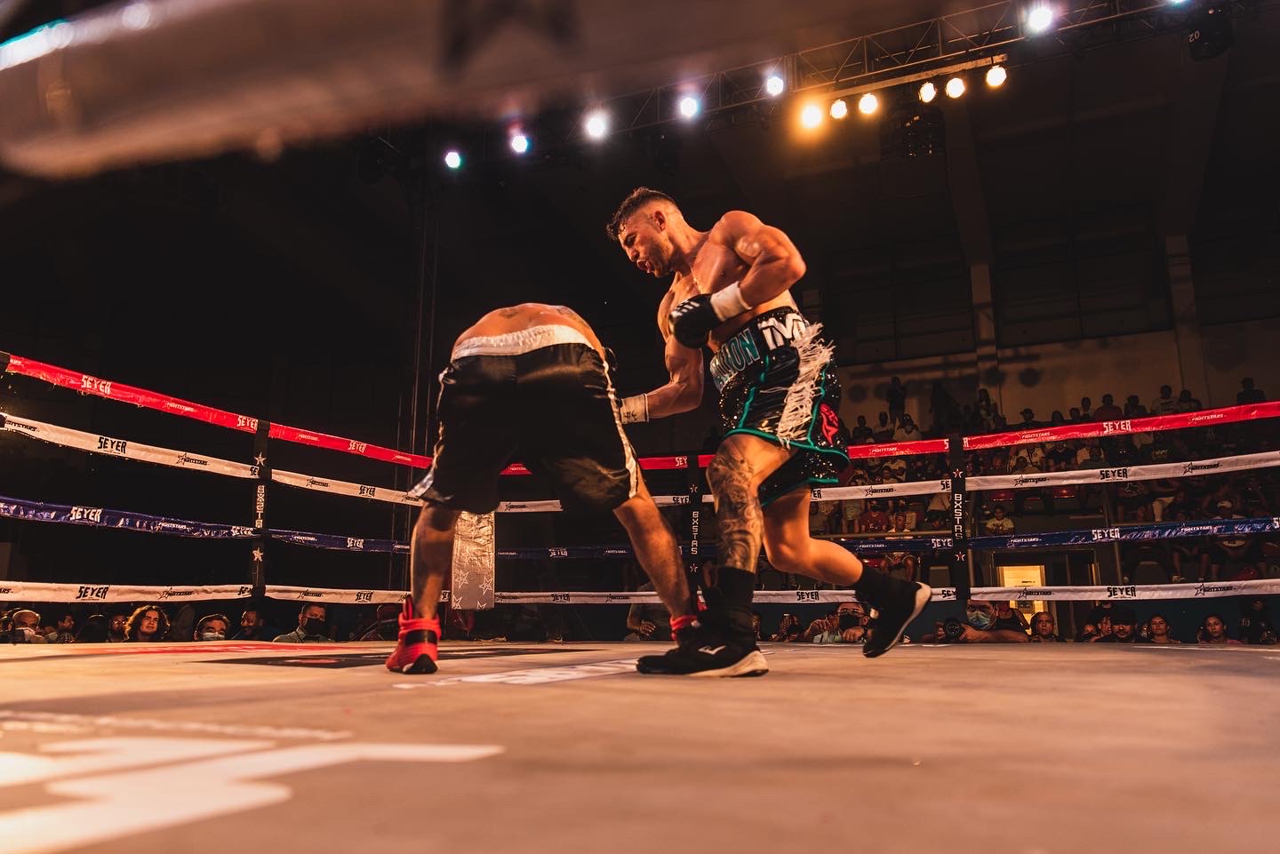 Private boxing session in the ring